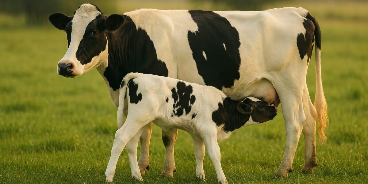 vaca ternera mamando